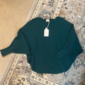 Emerald green batwing sweater